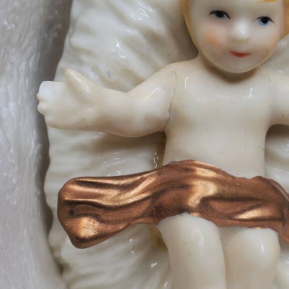 Vintage Dillard's Trimmings set of 10 hand-painted porcelain nativity figures wi - Picture 3 of 11